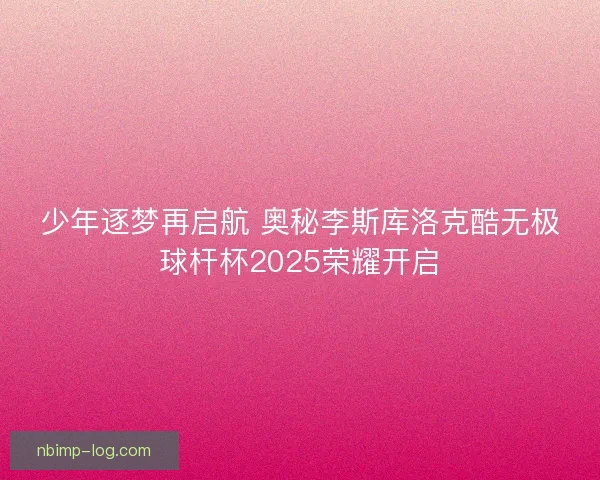 少年逐梦再启航 奥秘李斯库洛克酷无极球杆杯2025荣耀开启